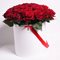 25  красных роз в шляпной коробке