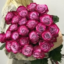 25 розо-сиреневые розы  " Дип Пепл " Эквадор