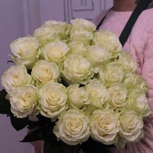 Купить 25 белых роз Мондиаль  60 см